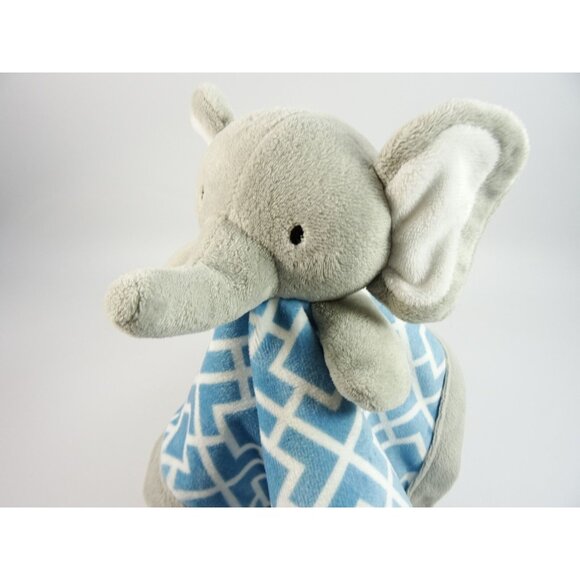 Levtex Baby Elephant Lovey Blue Gray Plush Security Blanket - Picture 3 of 8